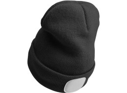 Lue med hodelykt 180 lm, oppladbar, USB, universell størrelse, bomull/PE, svart