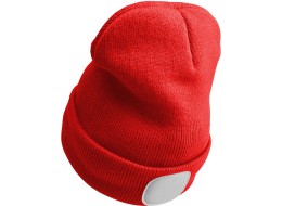 Lue med hodelykt 180 lm, oppladbar, USB, universell størrelse, bomull/PE, rød