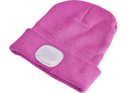 Lue med hodelykt 180 lm, oppladbar, USB, one size, bomull/PE, rosa