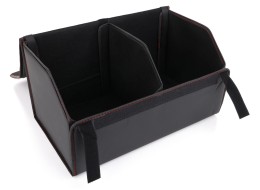 Bagasjeromsorganisator CAR COMPACT LEATHER L, 2 rom, sammenleggbar, med lokk