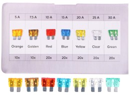 Sett med bilblad-sikringer MECHANIC FUSE SET 1, 5-30A, 120 stk