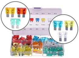 Sett med bilblad-sikringer MECHANIC FUSE SET 1, 5-30A, 120 stk