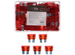 Sett med bladformede sikringer MECHANIC FUSE SET 10A, 100 stk
