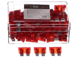Sett med bladformede sikringer MECHANIC FUSE SET 10A, 100 stk