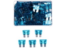 Sett med bladformede sikringer MECHANIC FUSE SET 15A, 100 stk