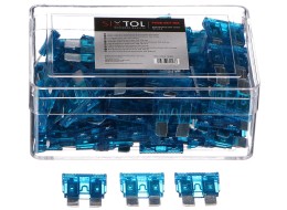 Sett med bladformede sikringer MECHANIC FUSE SET 15A, 100 stk