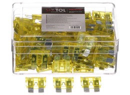 Sett med bladformede sikringer MECHANIC FUSE SET 20A, 100 stk