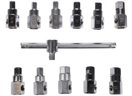 Sett for tapping av olje MECHANIC OIL DRAIN SET 12, Hex + firkant, 12 deler