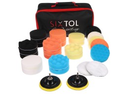 Sett med poleringsputer/skummputer med holder for bilrengjøring CAR DETAILING PAD 30, 30 deler