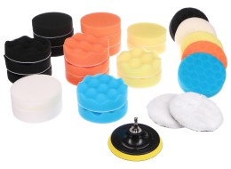 Sett med poleringsputer/skummputer med holder for bilrengjøring CAR DETAILING PAD 30, 30 deler