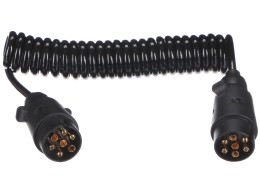 Spiral tilkoblingskabel for tilhengerkontakt TRAILER CABLE 3, 7-7-pin, 3 m