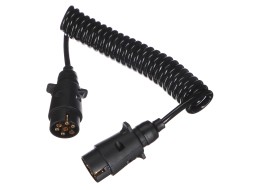 Spiral tilkoblingskabel for tilhengerkontakt TRAILER CABLE 3, 7-7-pin, 3 m