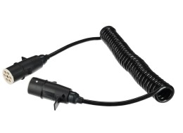 Sammenkoblings spiralkabel 7pin type S TRAILER CABLE 10, plastplugg, 24V, 3,5m