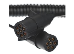Sammenkoblings spiralkabel 7pin type N TRAILER CABLE 11, plastplugg, 24V, 3,5m