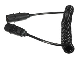 Sammenkoblings spiralkabel 7pin type N TRAILER CABLE 11, plastplugg, 24V, 3,5m