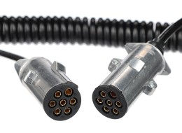 Sammenkoblingsspiralkabel 7pin type N TRAILER CABLE 13, metallplugg, 24V, 3,5m