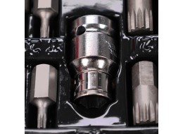Sett med Torx-biter i metallkassett MECHANIC TORX SET 1, 40 stk