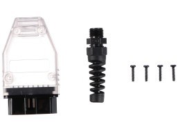 OBD-II-plugg med 16 pinner for montering av egen kabel MECHANIC CABLE 30, transparent