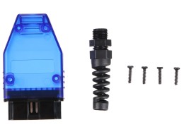 OBD-II-plugg med 16 pinner for montering av egen kabel MECHANIC CABLE 31, blå