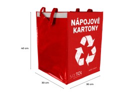 Sekk for kildesortering SORT EASY 4 CARTON, 30x30x40cm, 4x36l, 4 stk