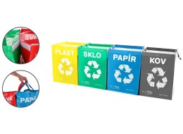 Sekk for kildesortering SORT EASY 4 METAL, 30x30x40cm, 4x36l, 4 stk