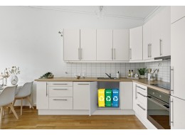 Poser til kildesortering SORT EASY 3 SLIM, 18x30x40 cm, 3 x 22 l, 3 stk