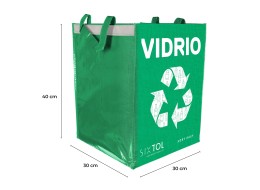 Sorteringspose SORT EASY VIDRIO ES, 30 x 30 x 40 cm, 36 l