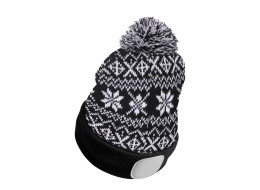 Lue med hodelykt 180 lm, oppladbar, USB, one-size, bomull/PE, vinter, svart