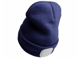 Lue med hodelykt 180 lm, oppladbar, USB, one size, bomull/PE, blå