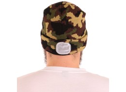 Lue med hodelykt 180 lm, oppladbar, USB, one size, bomull/PE, kamuflasje