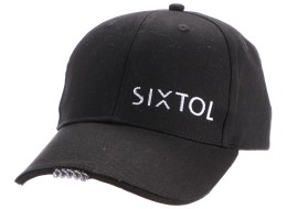 Caps med LED-lys B-CAP 25 lm, oppladbar, USB, universell størrelse, svart