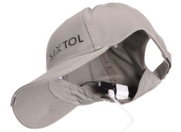 Caps med LED-lys B-CAP 25 lm, oppladbar, USB, universell størrelse, grå