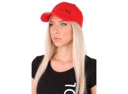 Caps med LED-lys B-CAP 25lm, oppladbar, USB, universell størrelse, rød