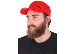 Caps med LED-lys B-CAP 25lm, oppladbar, USB, universell størrelse, rød