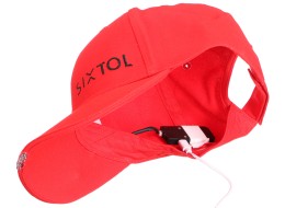 Caps med LED-lys B-CAP 25lm, oppladbar, USB, universell størrelse, rød