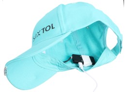 Caps med LED-lys B-CAP 25lm, oppladbar, USB, universell størrelse, turkis