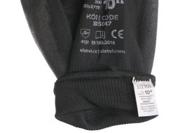 Arbeidshansker i polyester halvdyppet i polyuretan GLOVE PE-PU 10, svarte, størrelse 10