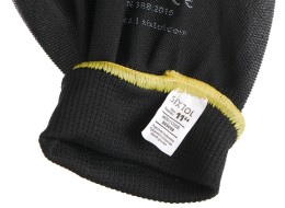 Arbeidshansker i polyester halvdyppet i polyuretan GLOVE PE-PU 11, svarte, størrelse 11