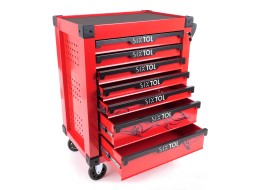Verktøyvogn MECHANIC TROLLEY KEVIN RED 182, 7 skuffer, 182 deler verktøy