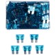 Sett med bladformede sikringer MECHANIC FUSE SET 15A, 100 stk