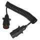 Spiral tilkoblingskabel for tilhengerkontakt TRAILER CABLE 3, 7-7-pin, 3 m