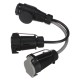 Kabelreduksjon for tilhengerplugg TRAILER CABLE 6, fra 13-pin til 7-pin N+S, 35 cm