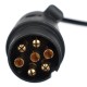 Forlengelseskabel 7-pins - uttak + plugg TRAILER CABLE 7, 12V, 5m