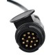 Forlengelseskabel 13-pins - uttak + plugg TRAILER CABLE 8, 12V, 5m