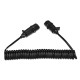 Sammenkoblings spiralkabel 7pin type S TRAILER CABLE 10, plastplugg, 24V, 3,5m
