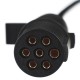 Sammenkoblings spiralkabel 7pin type N TRAILER CABLE 11, plastplugg, 24V, 3,5m