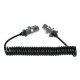 Forbindelsesspiralkabel 7-pin type S TRAILER CABLE 12, metallplugg, 24V, 3,5 m