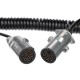 Sammenkoblingsspiralkabel 7pin type N TRAILER CABLE 13, metallplugg, 24V, 3,5m