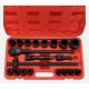 Sett med piper og skralle MECHANIC WRENCH SET 2, heavy-duty, 21 deler
