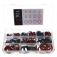 Sett med hydrauliske tetninger med gummiflens MECHANIC RING SET 4, 245 stk